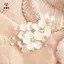Kẹp tóc hoa ngọc trai pha lê cô dâu Phụ kiện đám cưới hoa Barrette [Mina]
