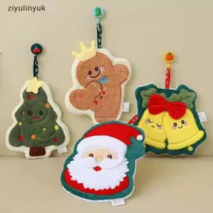 Ziyulinyuk Lông Cừu San Hô Giáng Sinh Ông Già Noel Khăn Tay Hấp Thụ Nước Qui Khô Khăn Tay Cây Giáng Sinh Chuông Nhà Bếp Phòng Tắm VN