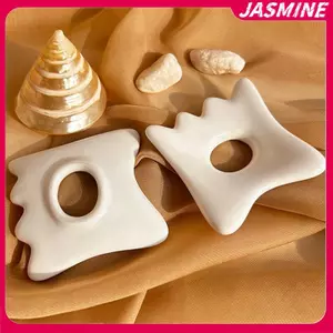 JASMINE Gốm Sứ Cạo Mặt Dụng Cụ Gốm Gua Sha Ban Chống Lão Hóa Chăm Sóc Da Mặt Giảm quầng thâm Loại Bỏ Nếp Nhăn JASMINE