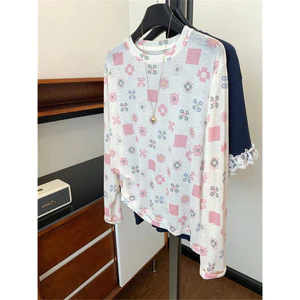 Milyfashion Size Lớn In Hình Hơi Trong Suốt Mỏng Chống Nắng Mùa Hè Phong Cách Mới Rời Mỏng Hơn Nhìn Phù Hợp Với Dài Tay t-