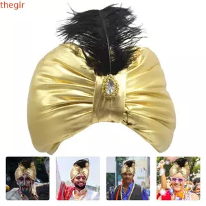 THEGIRL8B Ấn Độ Xếp Ly Mũ, Trang Phục Dân Tộc Ả Rập Xếp Ly Turban, Mới Lạ Ả Rập Mũ Cosplay Sultan Trang Phục Mũ Unisex