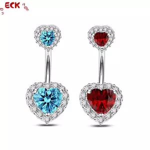ECK Thời Trang Trái Tim Rốn Vòng Bụng Nút Xuyên Thép Không Gỉ Bụng Xuyên Trang Sức Cho Nữ Đi Biển Cơ Thể Xuyên HOT