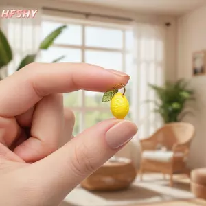 HFSHY Acrylic Dễ Thương Mặt Dây Trái Cây Chanh Mini DIY Trang Sức Quyến Rũ Mịn Màng Cho Tự Chế Vòng Tay Nelace Bông Tai Thủ Công Làm VN