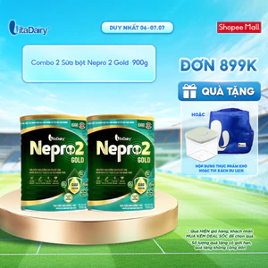Sữa bột Nepro 2 Gold - Phù hợp cho người bệnh suy thận có lọc máu ngoài - Lon 900g