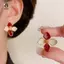 Bông tai đính hoa trắng Viền vàng Cánh hoa tráng men để mặc hàng ngày Đám cưới Quà tặng mới