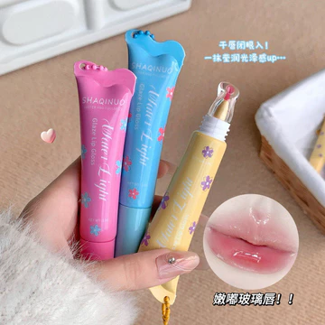| 【his romand】 | ♪SHAQINUO Nước Bóng Thủy Tinh Son Bóng Gương Son Màu Dưỡng Ẩm Môi Dầu Treo Dây Xích Son Bóng Xuyên Biên Giới Làm Đẹp✡