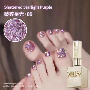 2026 Phong Cách Mới Phổ Biến Trắng Mận Tím Tím Kim Sa Lấp Lánh Sơn Móng Tay Keo Dán Móng Tay Chuyên Dụng Quang Trị Liệu Keo
