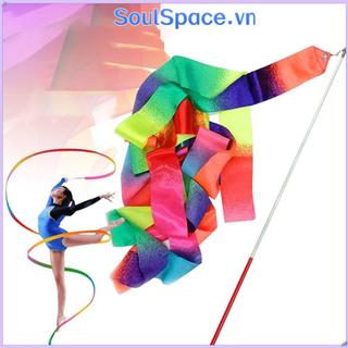 SOULSPACE Ruy băng tập thể dục đầy màu sắc 10 màu Ruy băng thể dục dụng cụ múa ba lê Streamer Ruy băng thể dục nghệ thuật
