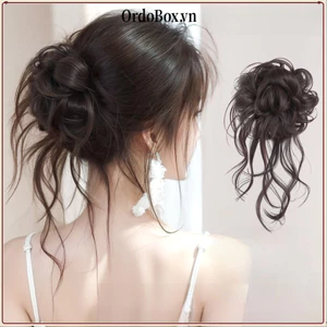 ORDOBOX Tóc Giả Dây Xoăn Bun Móng Vuốt Kẹp, Lông Tơ Nâu Tự Nhiên Đen, Phụ Kiện Tóc