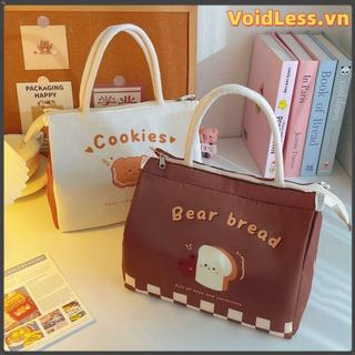 Túi giữ nhiệt ăn trưa đa năng VOIDLESS, hộp cơm hoạt hình, tote xách tay Kawaii, thực phẩm cho nữ, trẻ em