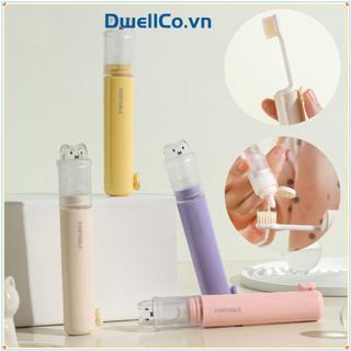 Bàn chải đánh răng du lịch DWELLCO, Hộp đựng kem đánh răng Mini có thể gập lại, Hộp lưu trữ ống kem đánh răng 2 trong 1 di động dễ thương cho du lịch cắm trại ngoài trời