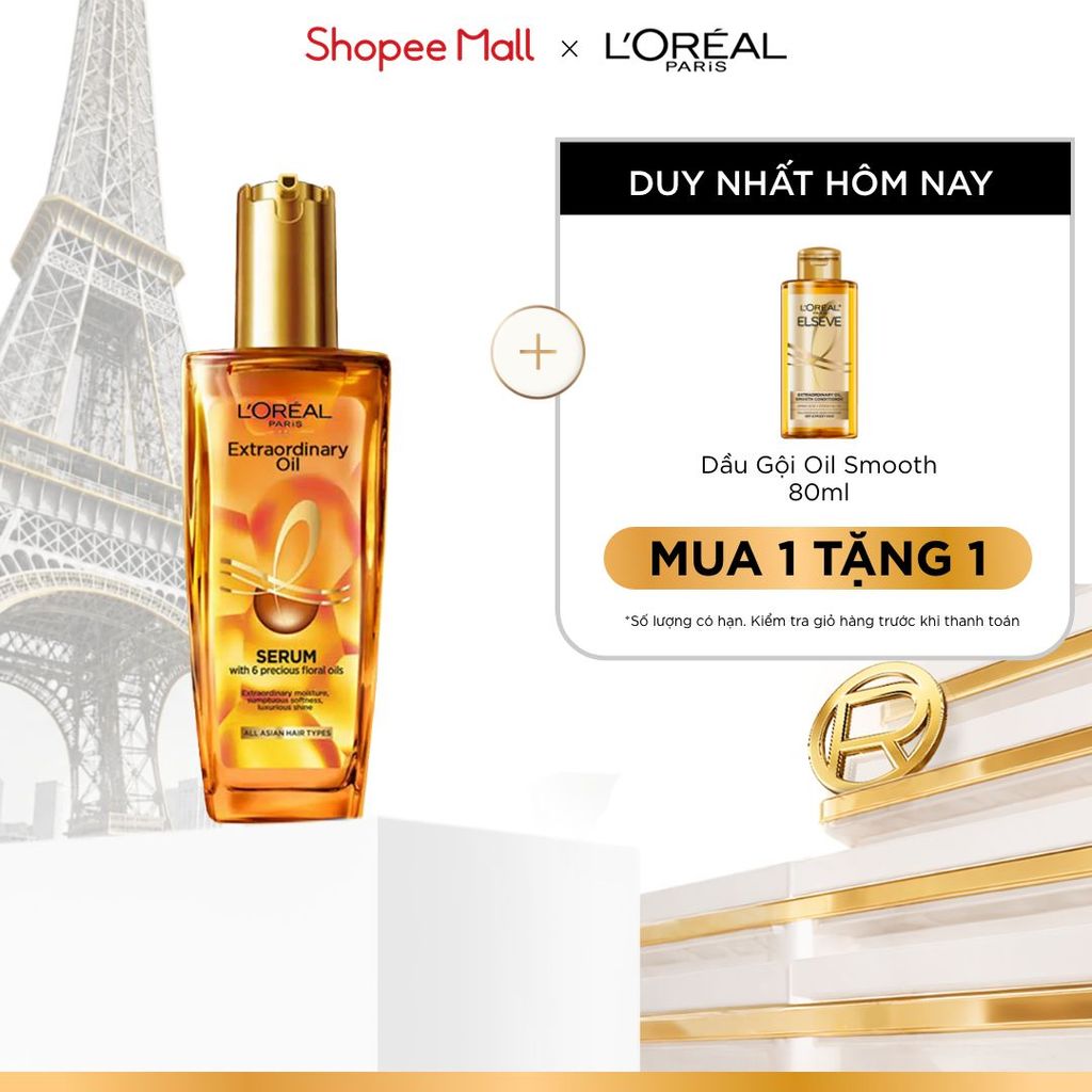 Dầu dưỡng tóc chiết xuất tinh dầu hoa tự nhiên L'Oreal Paris Elseve Extraordinary Oil Ultra Nourishing 100ml