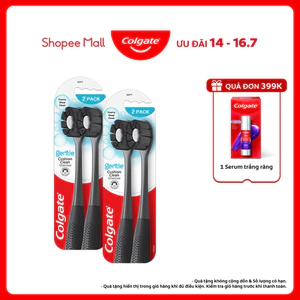 Bộ 4 Bàn chải Colgate Gentle Cushion Clean Charcoal lông chải siêu dày tạo bọt mịn, kháng khuẩn