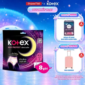 Combo 8 gói BVS Kotex Ban Đêm dạng quần cỡ M/L//XL 2 miếng