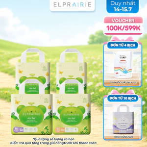 Combo 4 Tã/Bỉm Quần ELPRAIRIE Air Feel Mềm Mại Cho Da Nhạy Cảm, Không Gây Kích Ứng, Chống Tràn Tối Ưu-Đủ Size M38-XXL20