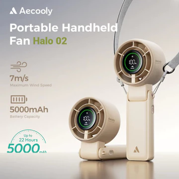 Aecooly Halo 02 quạt cầm tay Quạt di động Quạt cổ, Quạt bàn, Quạt cầm tay Turbo, Quạt sạc gió mạnh tốc độ cao