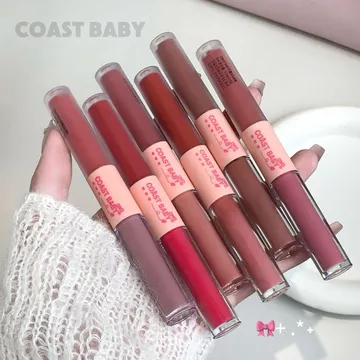 | 【his romand】 | ♫COAST BABY Vui Nhộn Đôi Đầu Son Bóng Cao Bóng Mờ Hai Trong Một Son Bóng Môi Bùn Gương Nước Son Môi♣