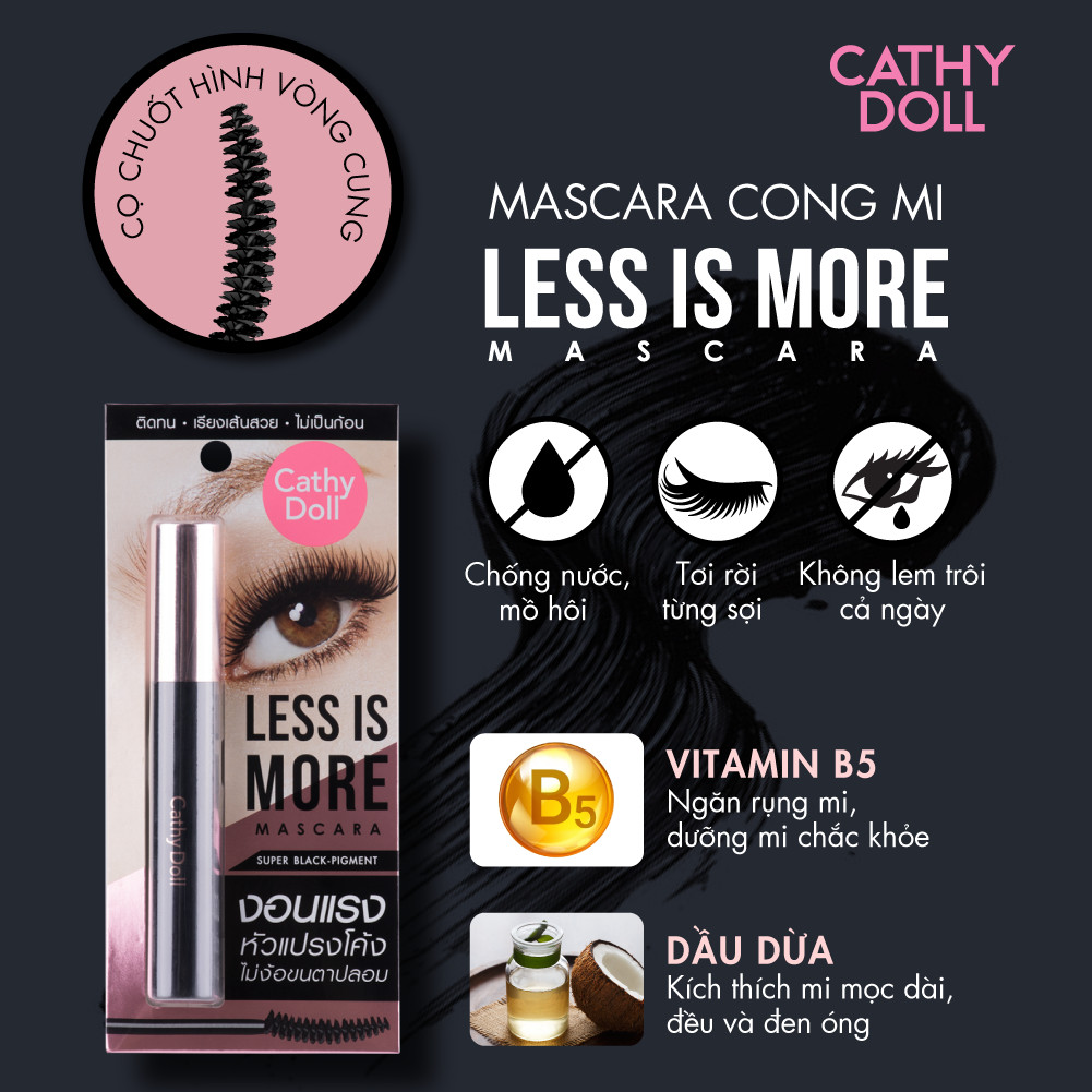 Mascara Siêu Mảnh, Chống Nước Và Hỗ Trợ Tạo Hiệu Ứng Mi Dài, Cong, Tơi Từng Sợi Mi Less Is More Mascara 8 g