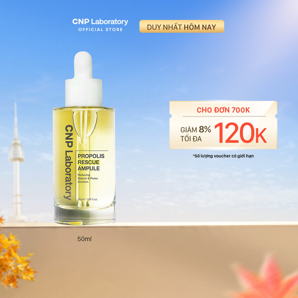 Tinh chất keo ong cho da dầu phục hồi làn da tẩy tế bào chết CNP Propolis Rescue Ampule 50ML
