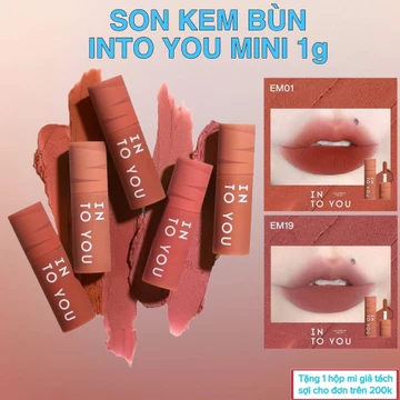 [Chính Hãng] Son Kem Lì, Son Bùn INTO YOU Mini 1g Matte, Công Dụng Kép Cho Môi và Má, Mềm Mịn Như Nhung(MP92)