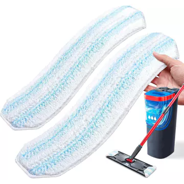 Miếng đệm thay thế AIRU + Cây lau nhà thích hợp cho hệ thống cây lau nhà phẳng O-Cedar H2 Pro, miếng lau nhà 2 gói, có thể giặt được, có thể tái sử dụng, bộ phận thay thế đầu cây lau nhà sợi nhỏ, Bộ p