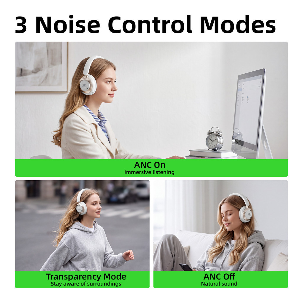 Tai nghe GOOJODOQ có chế độ chống ồn 3 chế độ chống ồn Kết nối không dây Bluetooth 6.0 Ghép nối thiết bị kép | BigBuy360 - bigbuy360.vn