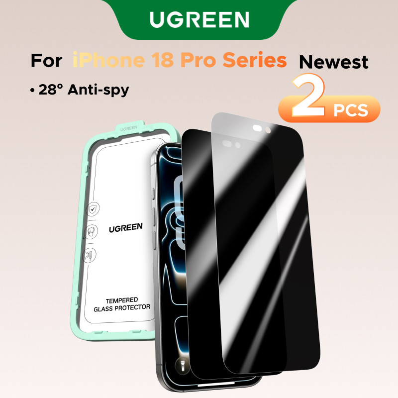 【Chống Nhìn Trộm 2 Miếng】UGREEN dán bảo vệ màn hình chống nhìn trộm không viền Bảo vệ riêng tư cho iPhone 18 Pro Max