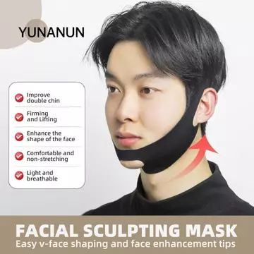 YUNAUN V-Line Nâng, Máy định hình khuôn mặt giảm tốc cằm đôi có thể tái sử dụng, Máy hỗ trợ giấc ngủ dây thun có dây đeo cằm chống ngáy phù hợp với độ đàn hồi cao để điều chỉnh hơi thở miệng