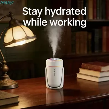 Máy tạo độ ẩm chạy bằng PERRY, Đầu ra phun sương mịn 360° Máy khuếch tán tinh dầu xoay, Đèn đầu giường Máy phun sương siêu lớn Bảo vệ tắt nguồn Máy phun sương Mini nhỏ gọn Văn phòng