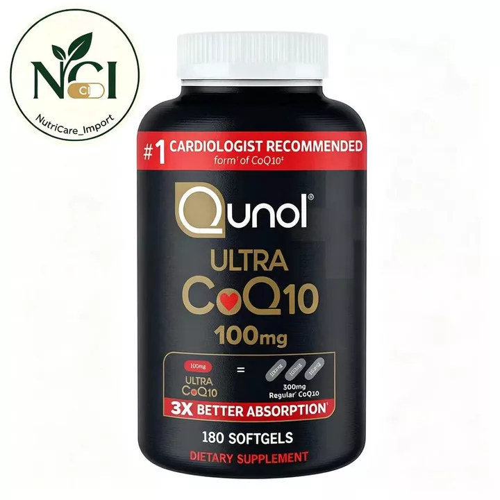 Qunol Ultra CoQ10 100mg 180 viên mềm, hấp thu gấp 3 lần, bổ sung CoQ10, thương hiệu chuyên gia tim mạch khuyên dùng
