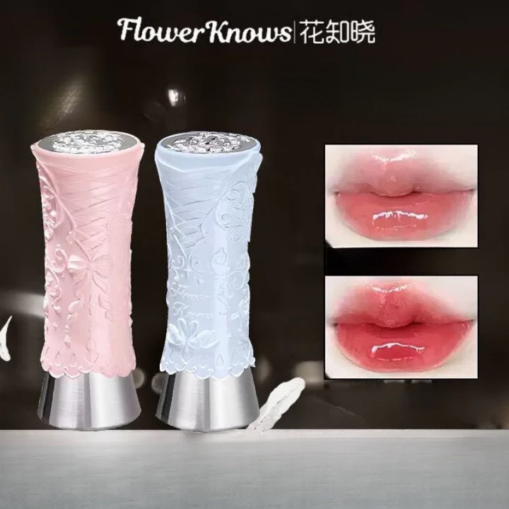 Flower Knows Swan Ballet Series Solid Lip Glaze Gương Bóng Lâu Dài Dưỡng Ẩm Không Phai Màu Son Môi Để Trang Điểm Hàng Ngày