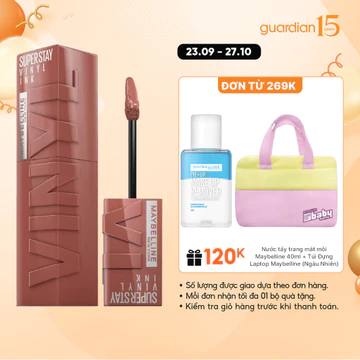 Son Kem Bóng Maybelline Super Stay Vinyl Ink #120 Punchy Cam Đất 4.2ml