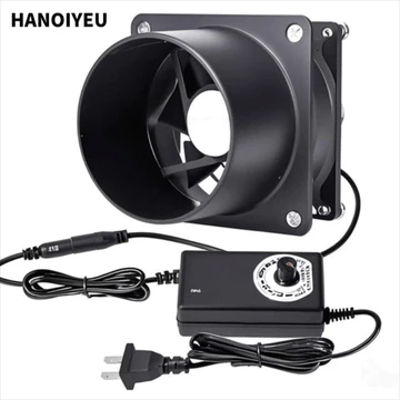 HANOIYEU Quạt hút ống dẫn, 8cm Tốc độ điều chỉnh Quạt ống dẫn, 12V Quạt hút
