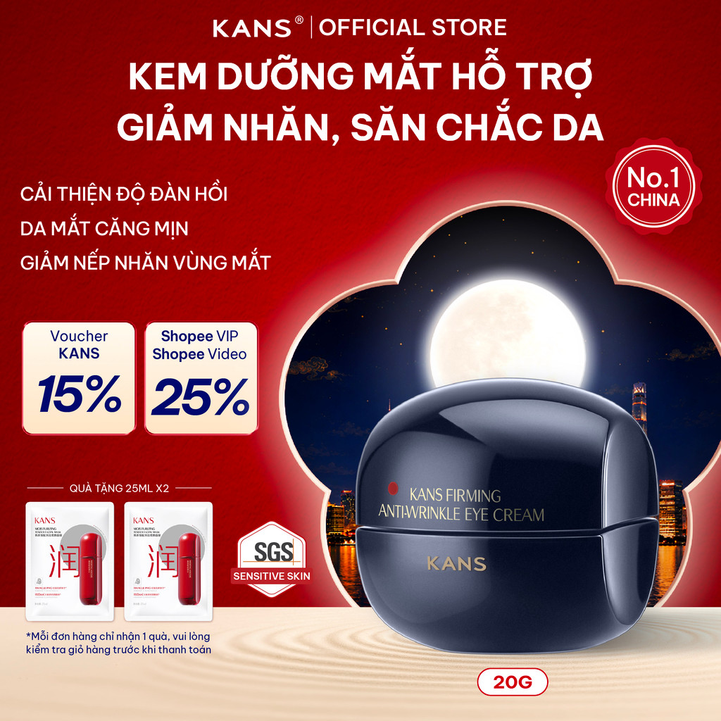 KANS Kem Mắt Chống Lão Hóa 20g Giúp Giảm Nếp Nhăn Đuôi Mắt, Săn Chắc Da, Tăng Độ Đàn Hồi Với Peptide Kép