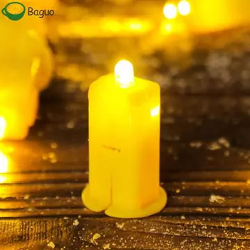BAGUO 10 Chiếc Đèn Lồng Đèn LED, Đèn Tích Hợp Đèn Lồng Điện Tử, Phụ Kiện Đèn Lồng Chất Liệu DIY Màu Vàng Thu Nhỏ Ác Đèn Đèn Đèn Đèn Đèn Lồng Giấy