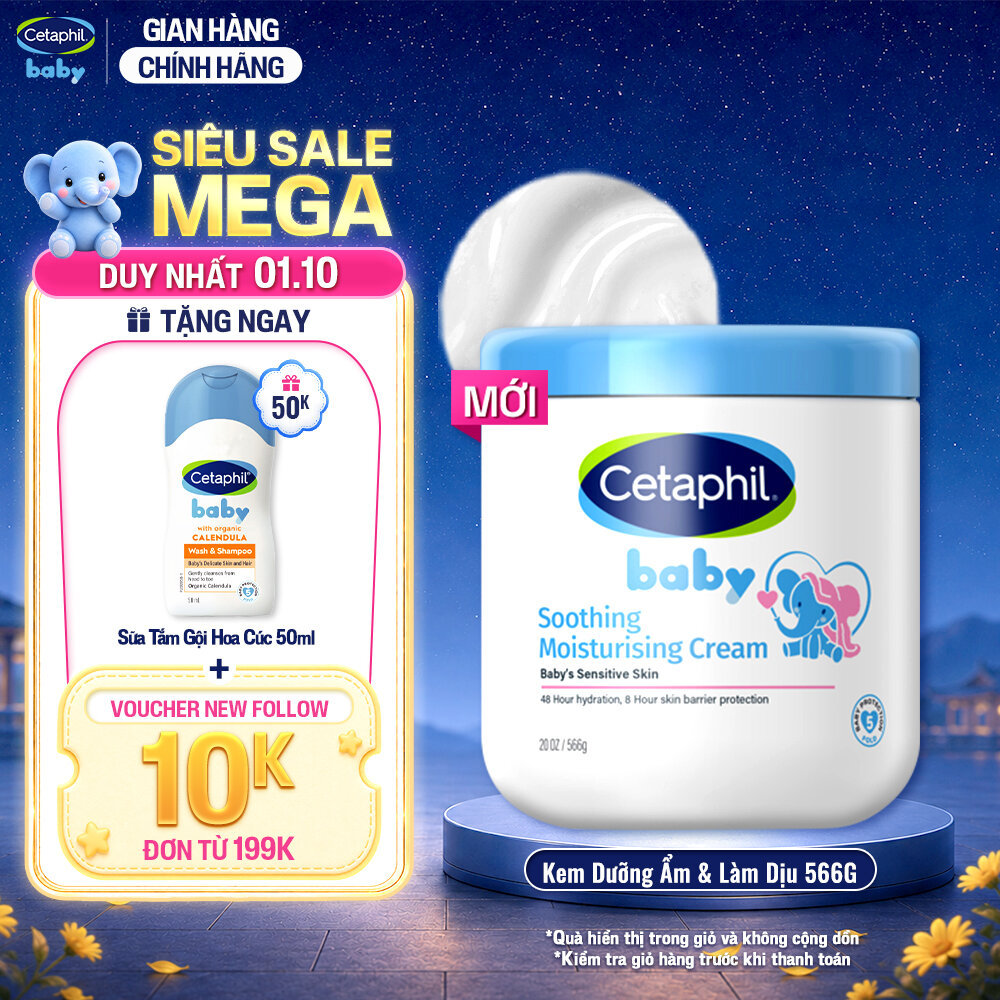 [MỚI] Kem dưỡng ẩm và làm dịu cho bé Cetaphil Baby Soothing & Moisturising Cream hũ 566g