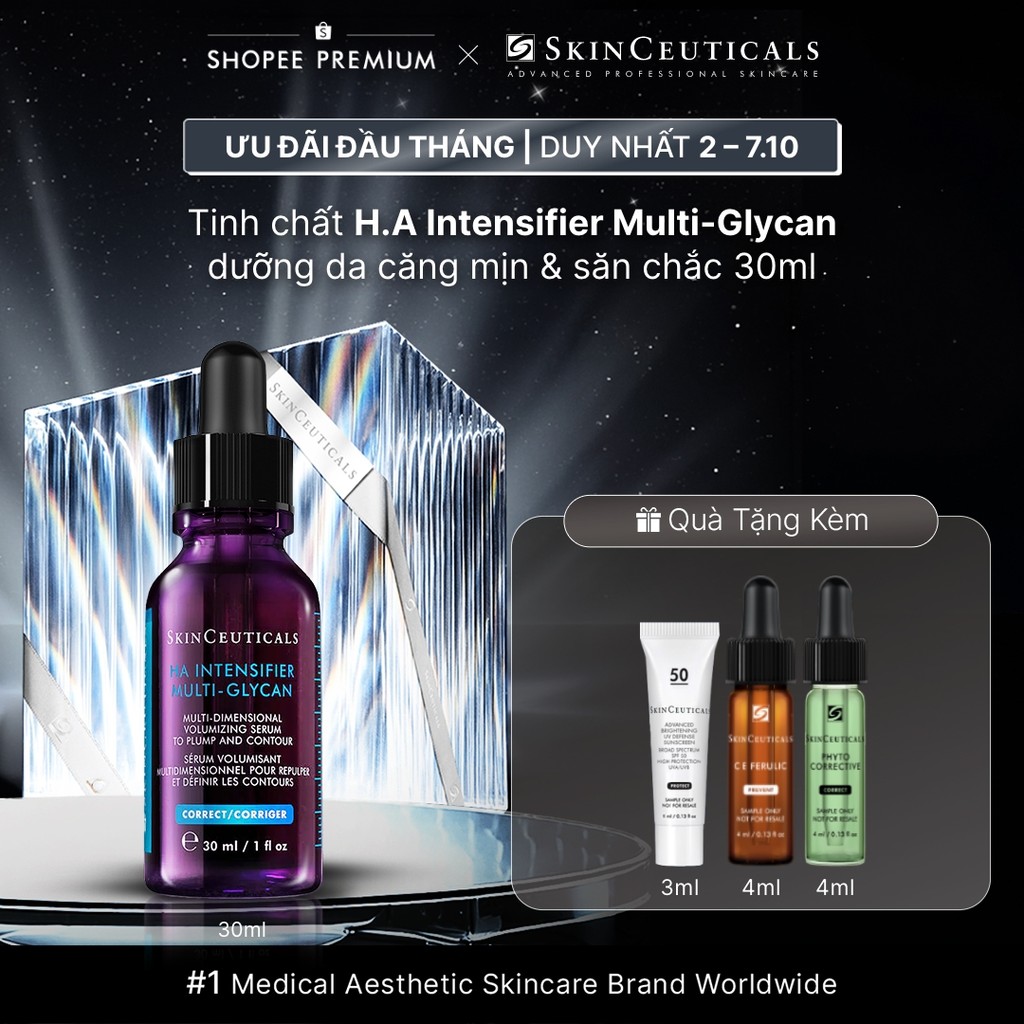 Tinh chất chuyên biệt Skinceuticals H.A. Intensifier Multi-Glycan hỗ trợ tăng cường hàm lượng Hyaluronic Acid trong da, 