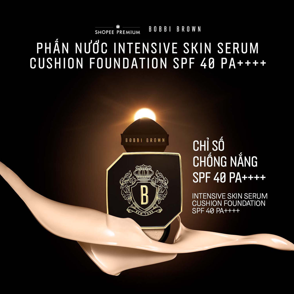 Bobbi Brown Intensive Skin Serum Cushion Foundation SPF 40 PA++++ | Phấn nước dưỡng da, cấp ẩm căng bóng