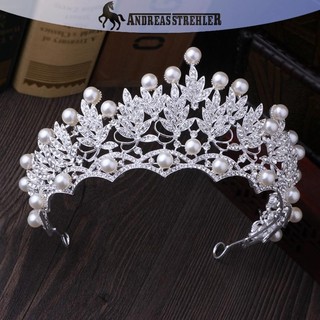Onetimingfine 2019 Thời Trang Mới Cưới Pha Lê Ngọc Trai Vương Miện Kim Cương Giả Tiara Cô Dâu Băng Đô Quấn Tóc VN