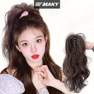 Newwellknownepic Tổng Hợp Móng Vuốt Kẹp Đuôi Ngựa Phần Mở Rộng Tóc Ngắn Xoăn Tự Nhiên Đuôi Giả Tóc Cho Nữ Đuôi Ngựa Tóc Đen VN
