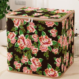 JKDESIGN Túi đựng chăn bông hoa, Dụng cụ sắp xếp lưu trữ quần áo di động dày, Chống thấm nước bền bỉ Công suất lớn Dây kéo đôi Túi đóng gói di chuyển Tổ chức tại nhà