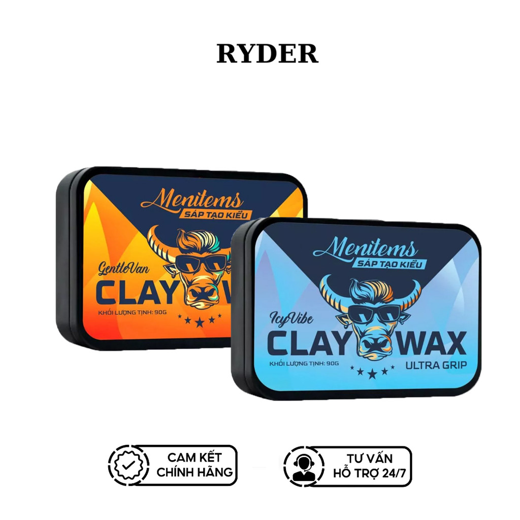Sáp vuốt tóc Menitems Clay Wax Ultra Grip, Sáp vi tinh thể hiệu năng ...