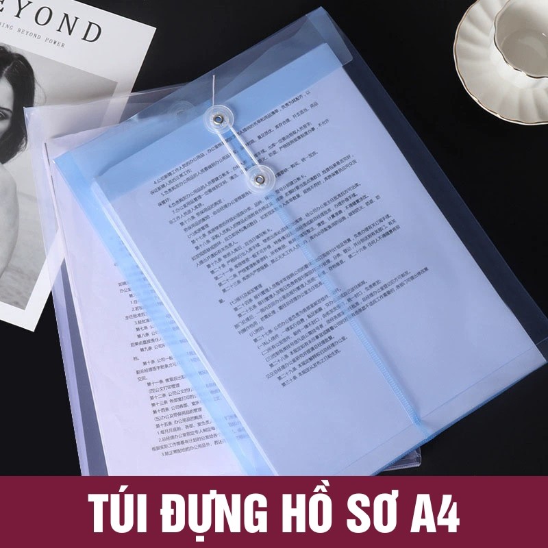 Tệp Đựng Tài Liệu A4 Dây Buộc – Túi Nhựa PP Dày Dặn, Chống Thấm Nước, Đựng Hồ Sơ Văn Phòng