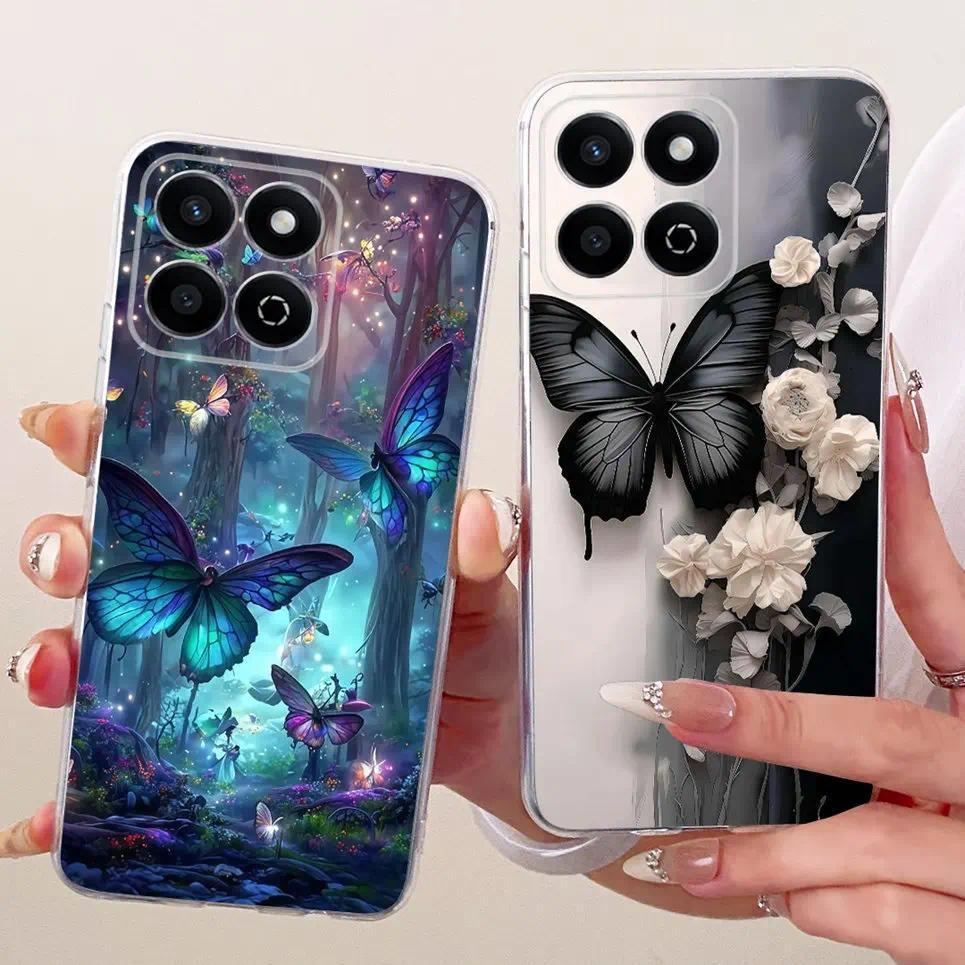 Dành Cho Honor X7C 4G / Honor 200 Vỏ Điện Thoại Thông Minh Nhiều Màu Sắc Butterflu Hoa Nơ Nữ Tính Mềm TUP Vỏ Silicon Trong Suốt