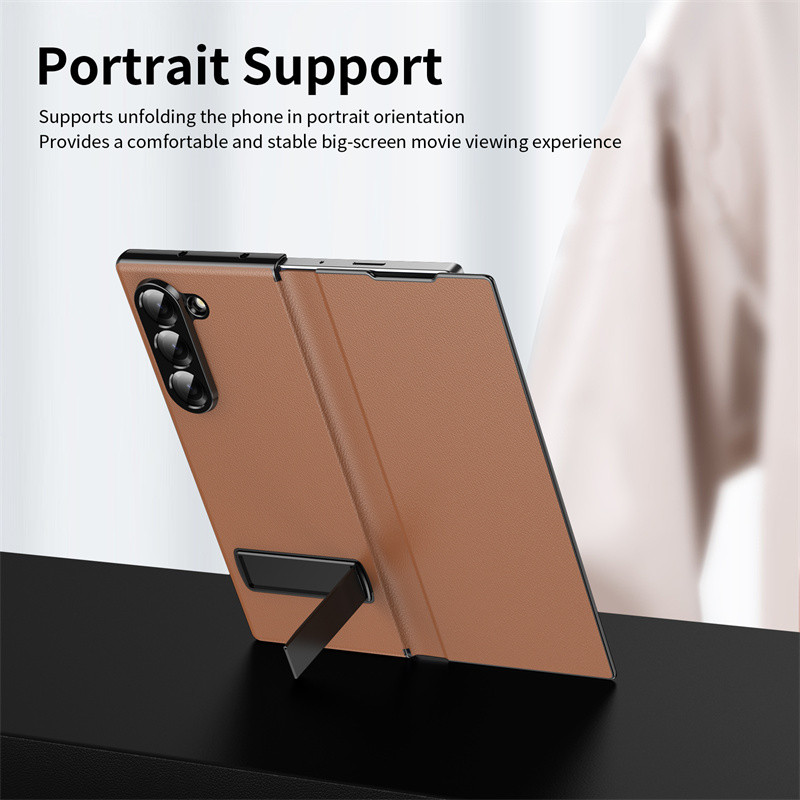 Ốp điện thoại bằng da lật One Piece sang trọng cho Samsung Galaxy Z Fold 7 6 5 4 3 360 Bảo vệ toàn diện Vỏ khung chống sốc