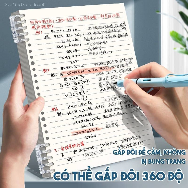Sổ Còng Ghi Chép Basic A5 B5 120 Trang Tháo Rời - Sổ Tay Bìa Nhựa Trong Suốt, Kẻ Ngang Bullet Journal