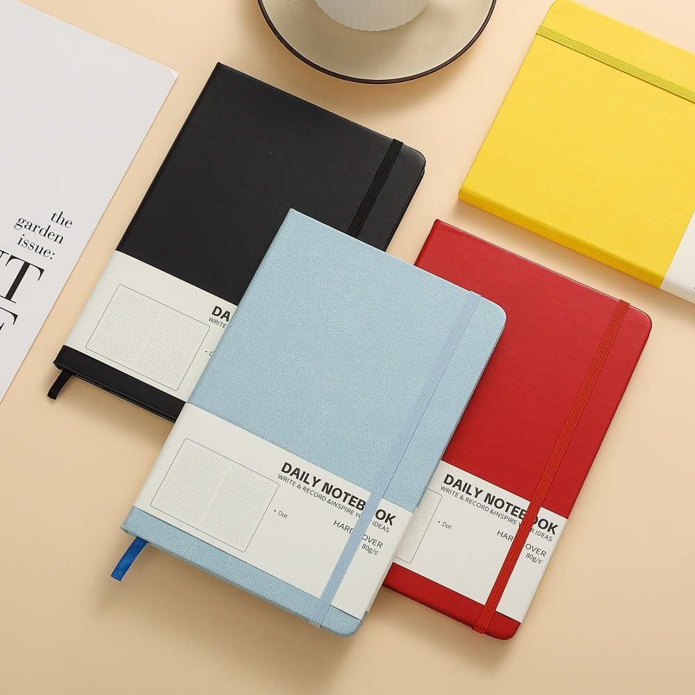 Product image Sổ Tay Chấm Bi A5 Bìa Da Cứng 80 GSM – Sổ Bullet Journal Ghi Chú, Planner Dây Thun, Dấu Trang Cho Học Sinh & Văn Phòng 1