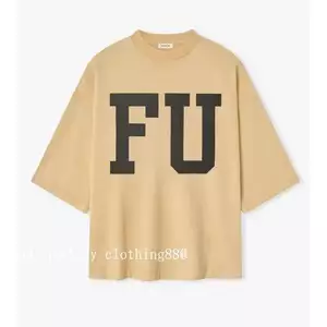 Chất Lượng Cao Chất Lượng Cao Sợ Chúa FU In Chữ Mùa Hè Sản Phẩm Mới Áo Thun Tay Ngắn FOG