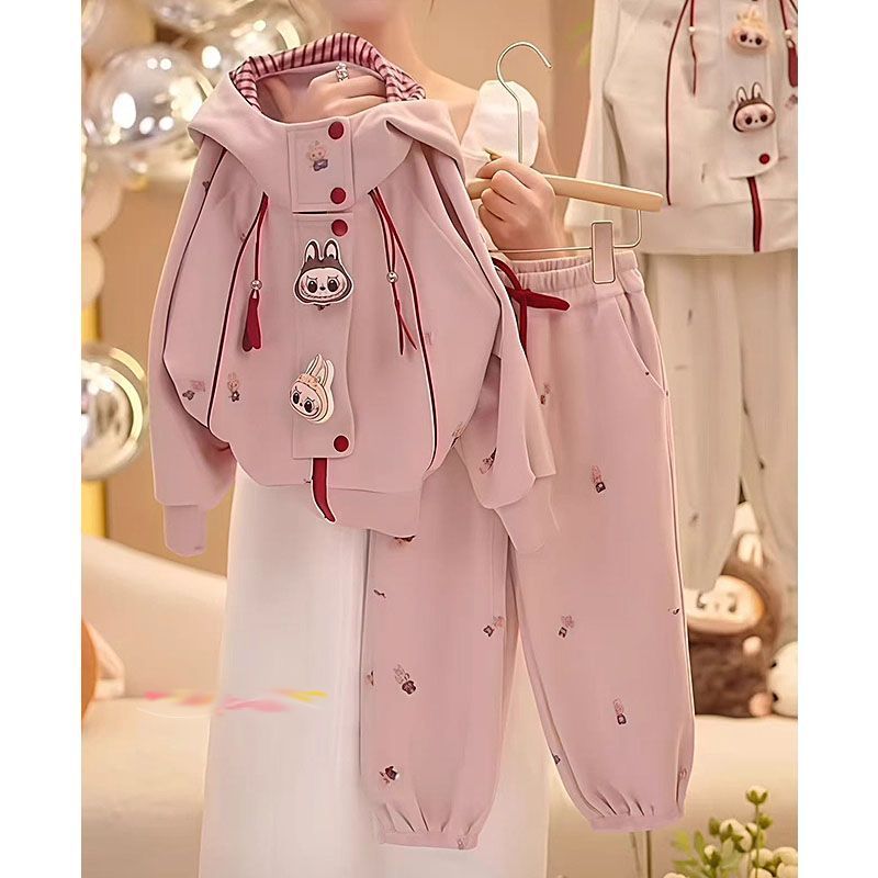 Bé Gái Phong Cách Mới Phiên Bản Hàn Quốc Quần Áo Thu Đông Bé Dễ Thương Phong Cách Phương Tây Top Có Mũ Trùm Đầu Xuân Thu Hoạt Hình Thường Ngày Phù Hợp Với