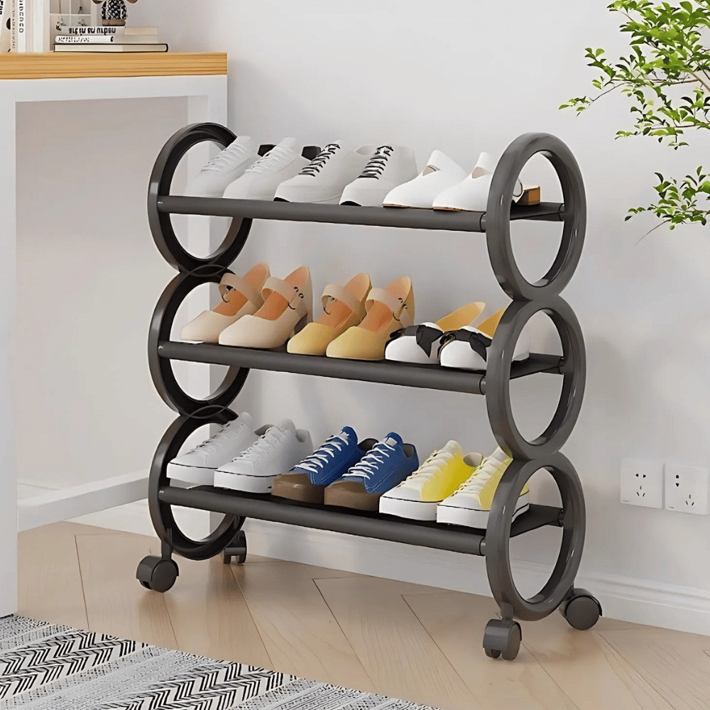 (MỚI) Kệ Để Giày Dép Thông Minh Có Bánh Xe Di Động Xoay 360 Độ Tiện Lợi Khung Thép Carbon Chịu Lực DINO